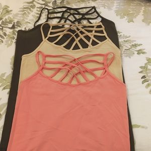 3 pack- Zenana Outfitters Crisscross Long Line Tanks
